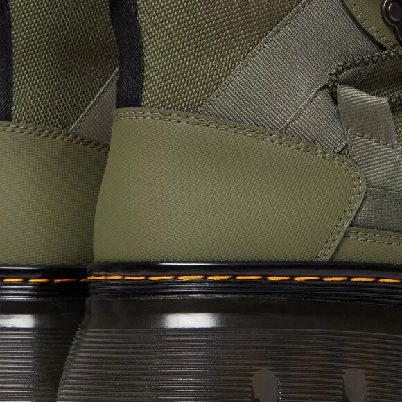 Dr.Martens Boury Boot Mens 12 Green Nylon Leather Hiker Combat Lace Up Military - Picture 13 of 16